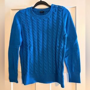 Talbots soft cable knit crewneck sweater in blue size small